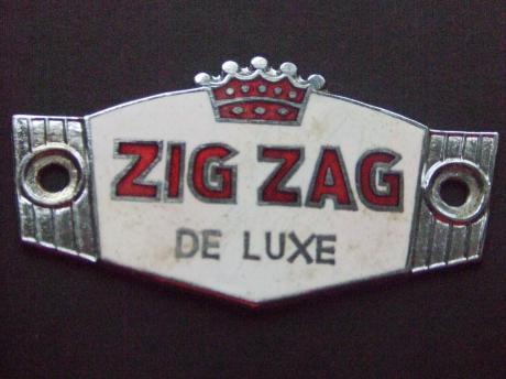 Zig Zag De Luxe naaimachine emaille plaatje
